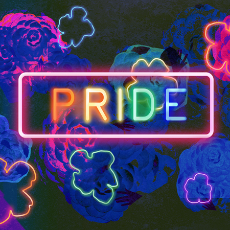 "Pride" in neon letters